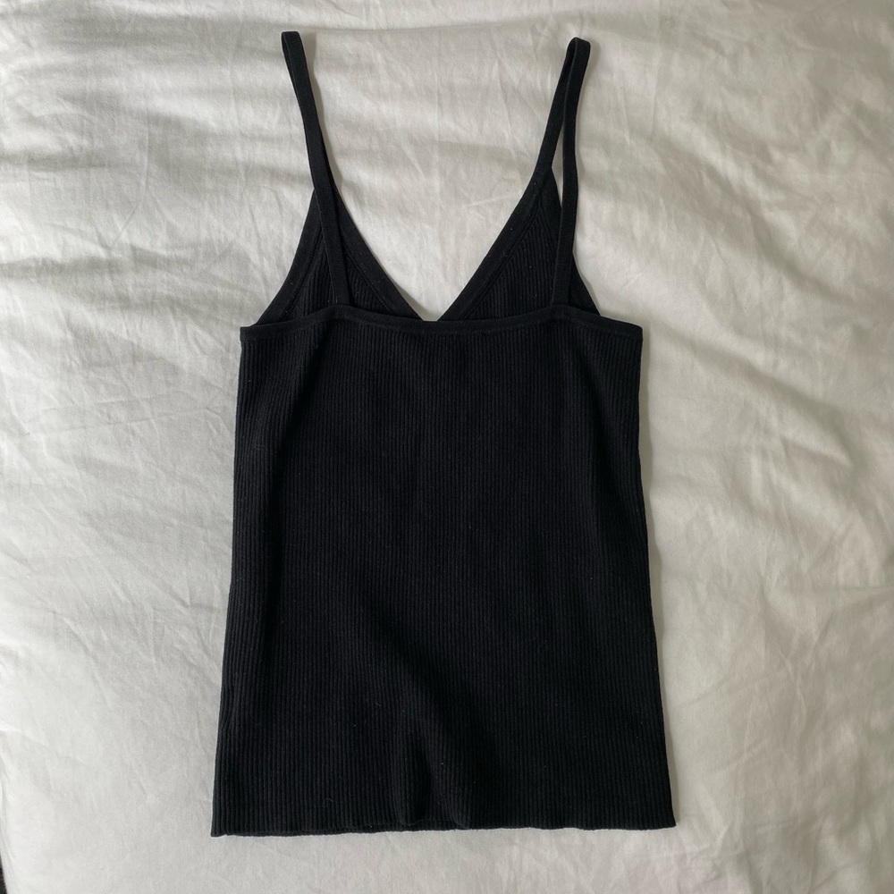 INTERMIX Black Ribbed Camisole